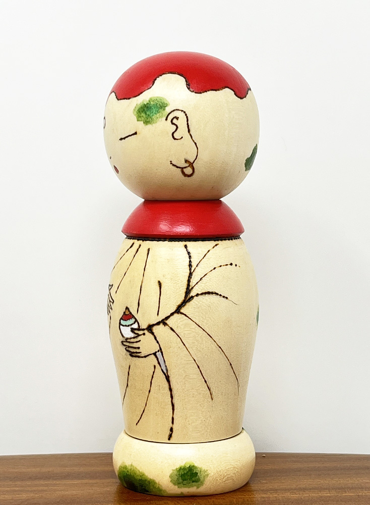 Esclusiva Kokeshi “Nomichi” - Jizō “Sentiero di Campagna” di Oki Yasunobu - immagine 3