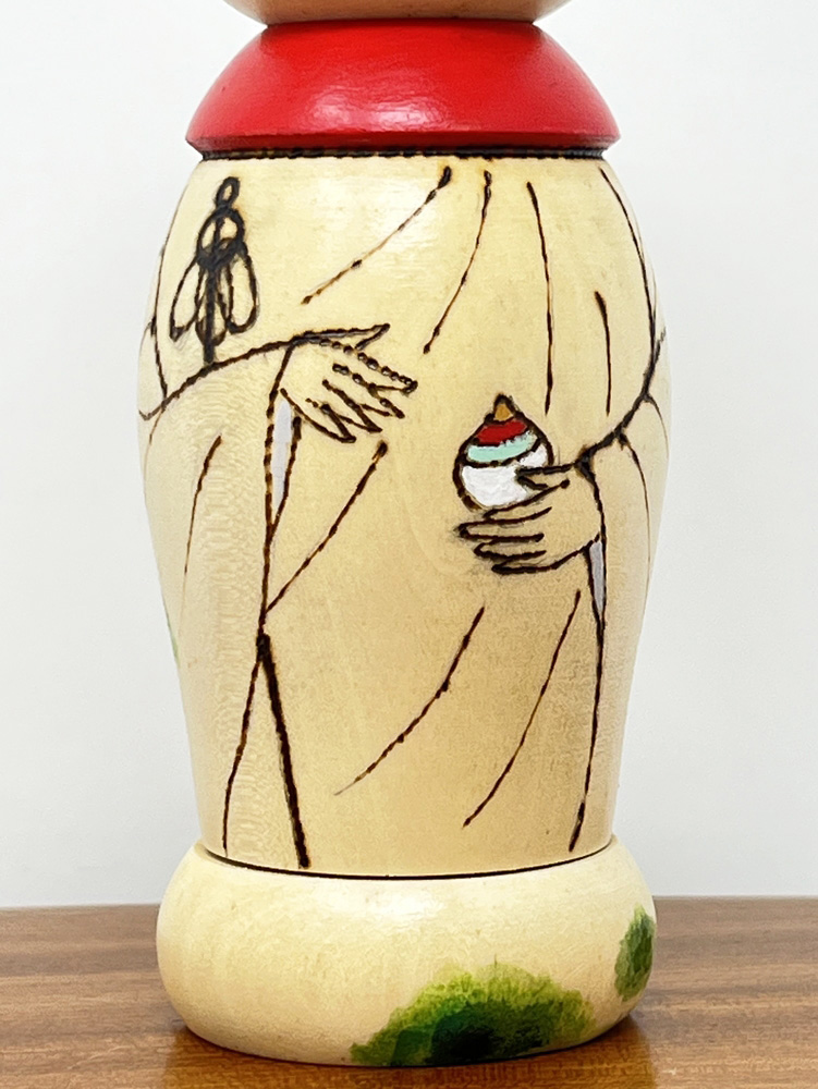 Esclusiva Kokeshi “Nomichi” - Jizō “Sentiero di Campagna” di Oki Yasunobu - immagine 7