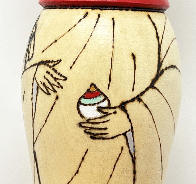 Esclusiva Kokeshi “Nomichi” - Jizō “Sentiero di Campagna” di Oki Yasunobu - immagine 8