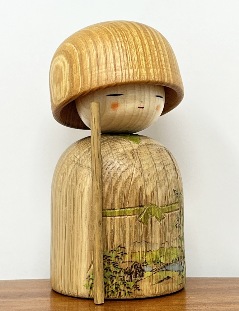Esclusiva Kokeshi Santoka "Seiryū" - "Ruscello dalle acque limpide" di Fumio Tomidokoro (Pezzo unico) - immagine 4