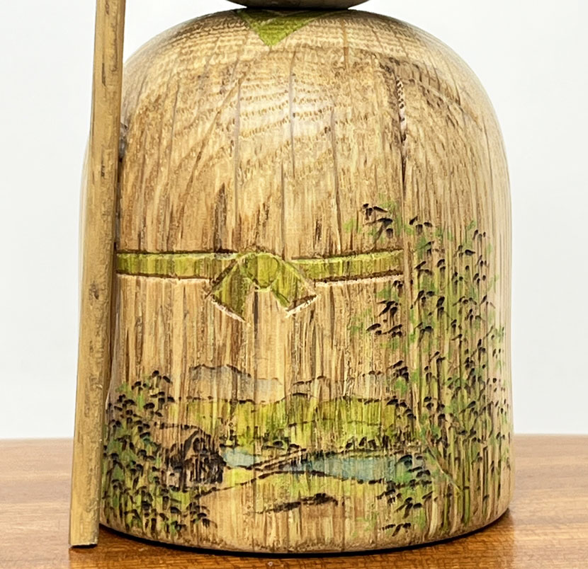Esclusiva Kokeshi Santoka "Seiryū" - "Ruscello dalle acque limpide" di Fumio Tomidokoro (Pezzo unico) - immagine 6