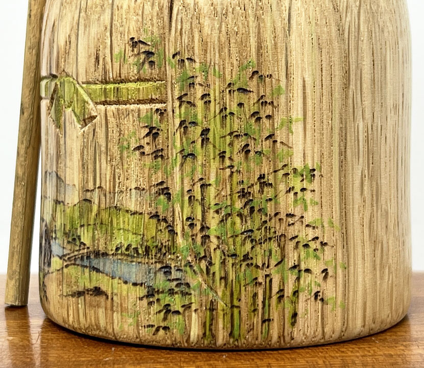 Esclusiva Kokeshi Santoka "Seiryū" - "Ruscello dalle acque limpide" di Fumio Tomidokoro (Pezzo unico) - immagine 9