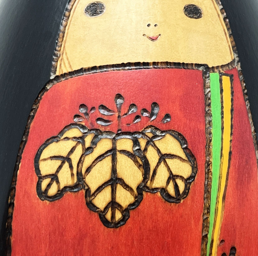 Raffinata kokeshi vintage “Chacha-hime” – “La principessa Chacha” di Sansaku Sekiguchi (15,5 cm) - immagine 7