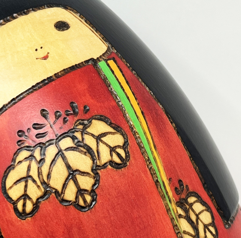 Raffinata kokeshi vintage “Chacha-hime” – “La principessa Chacha” di Sansaku Sekiguchi (15,5 cm) - immagine 9