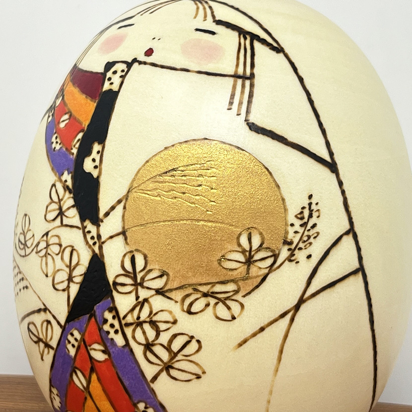 Rara kokeshi vintage "Mangetsu" - "Luna Piena" di Sansaku Sekiguchi - immagine 8