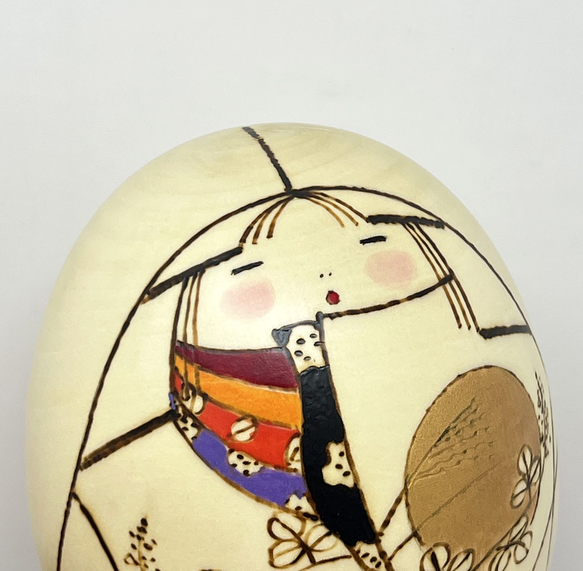 Rara kokeshi vintage "Mangetsu" - "Luna Piena" di Sansaku Sekiguchi - immagine 9
